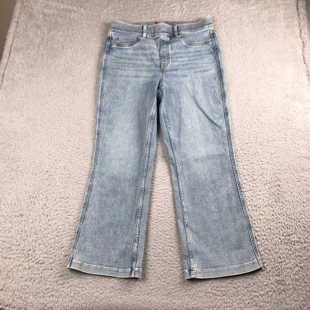 Spanx Original EveryWear Kick Flare Women L Light Blue Pull On High Rise Stretch